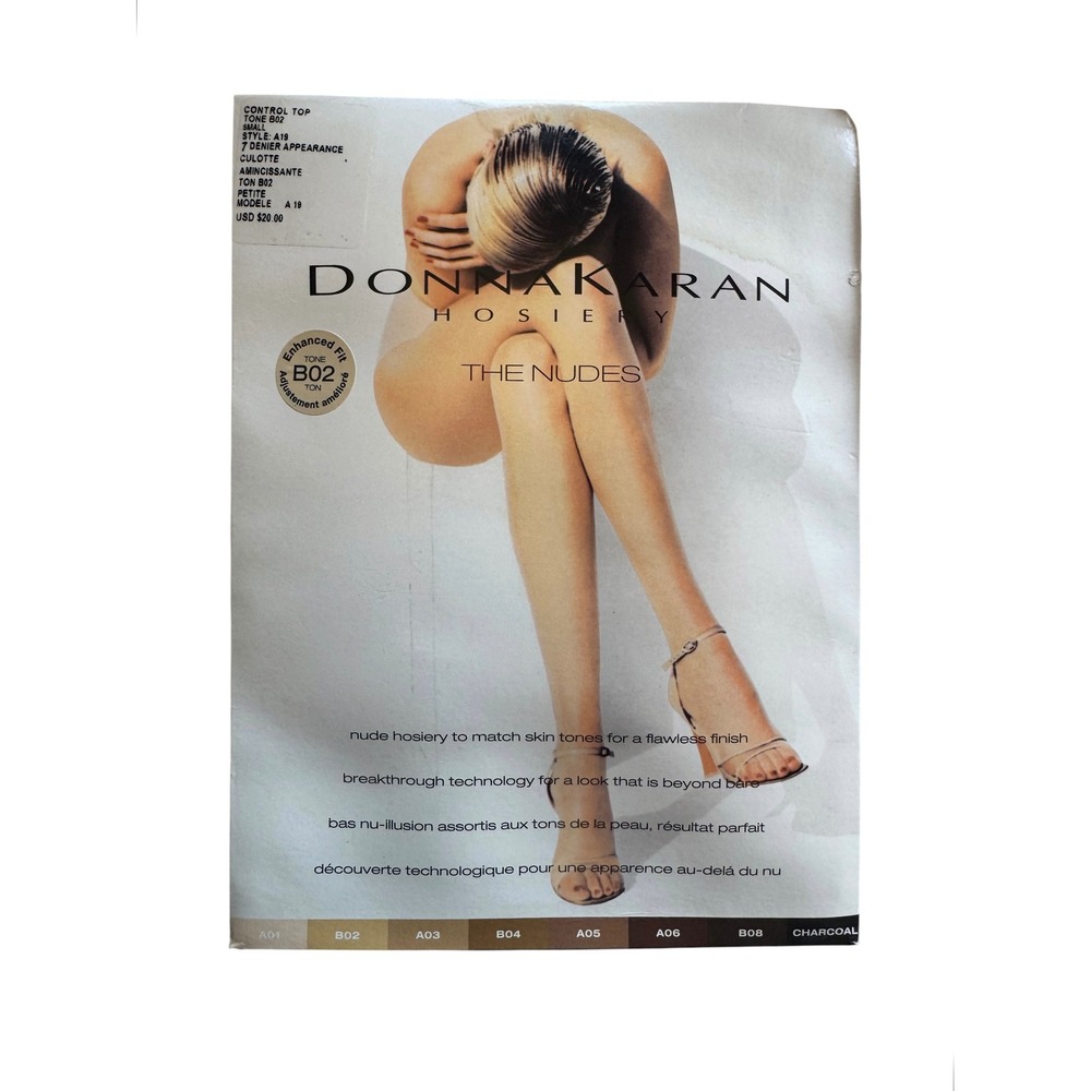 Donna Karan The Nudes Control Top Sheer Tights Tone B02 Small A19 Hosiery